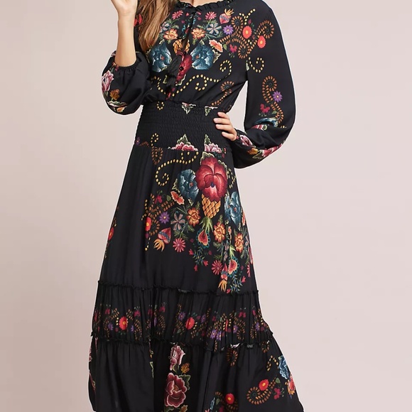 ISO (In Search Of) Farm Rio Anthropologie Smocked Floral Dress - Picture 2 of 6